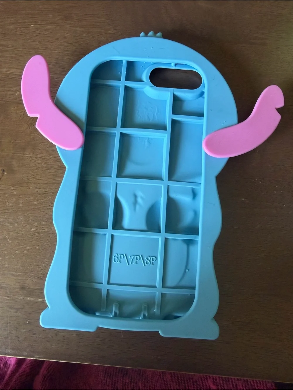 Cute Blue Stitch-Inspired Silicone Phone Case with Pink Movable Ears